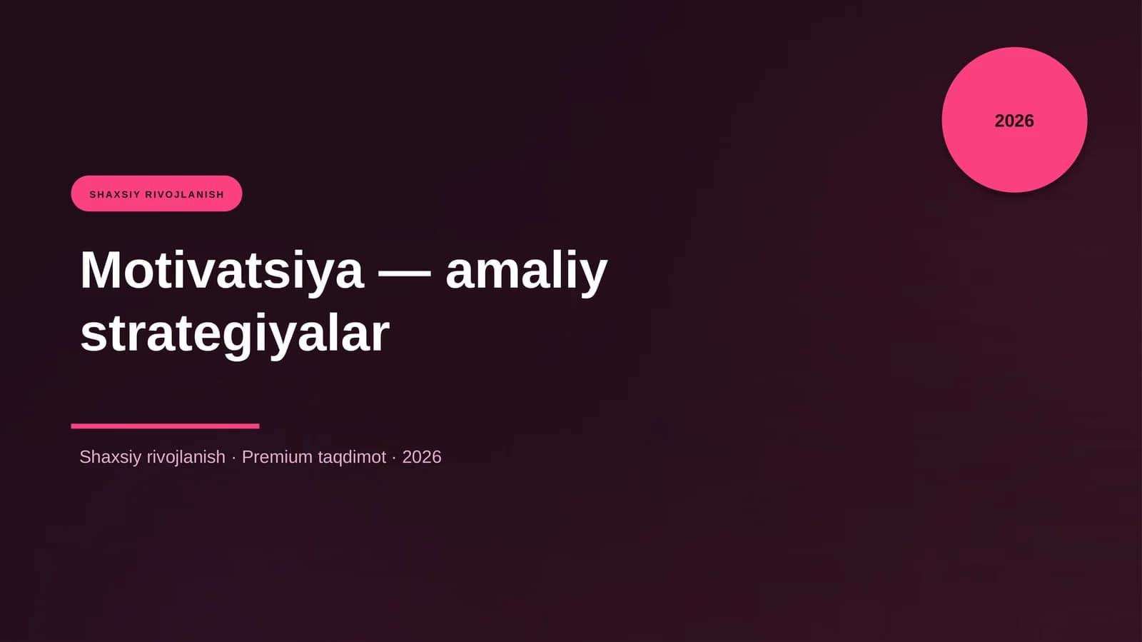 Motivatsiya — amaliy strategiyalar