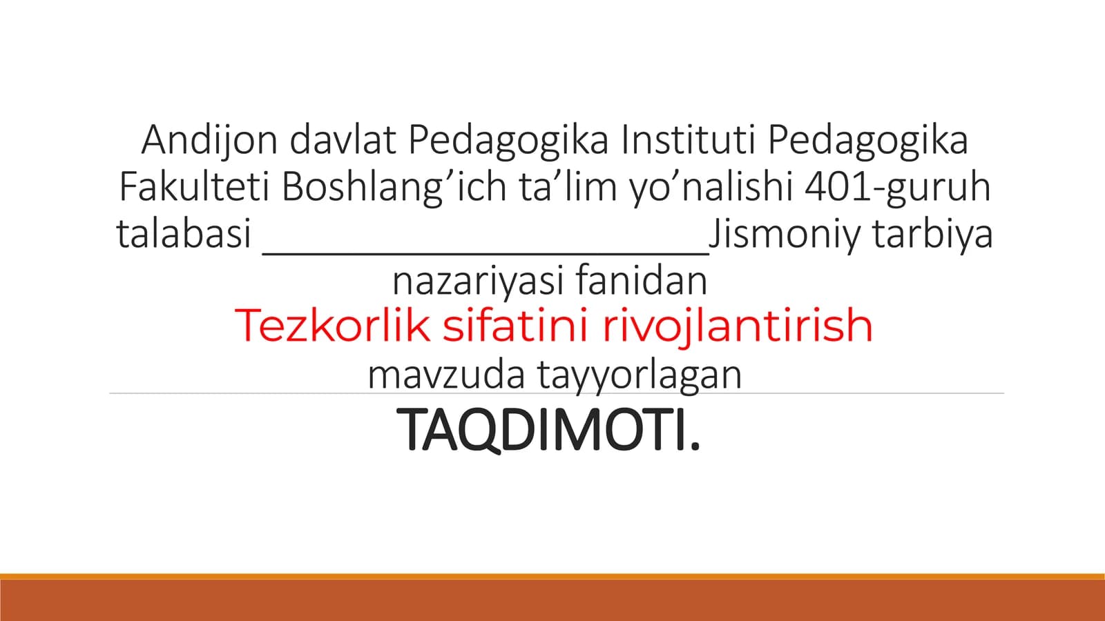 Tezkorlik sifatini rivojlantirish