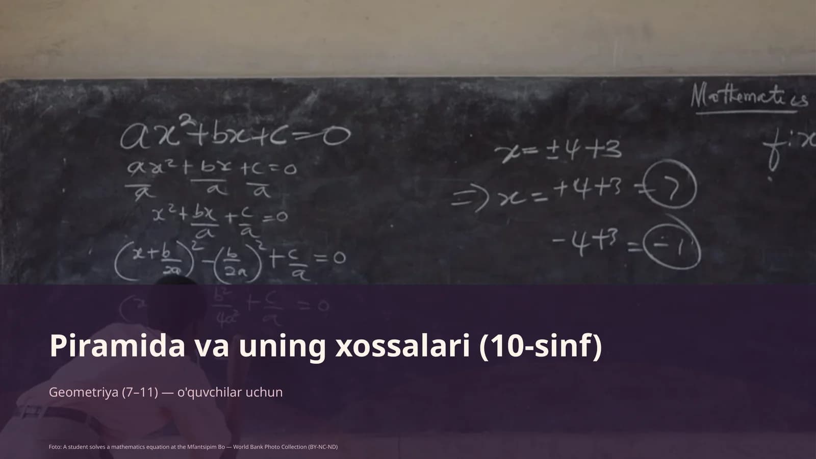Piramida va uning xossalari (10-sinf)