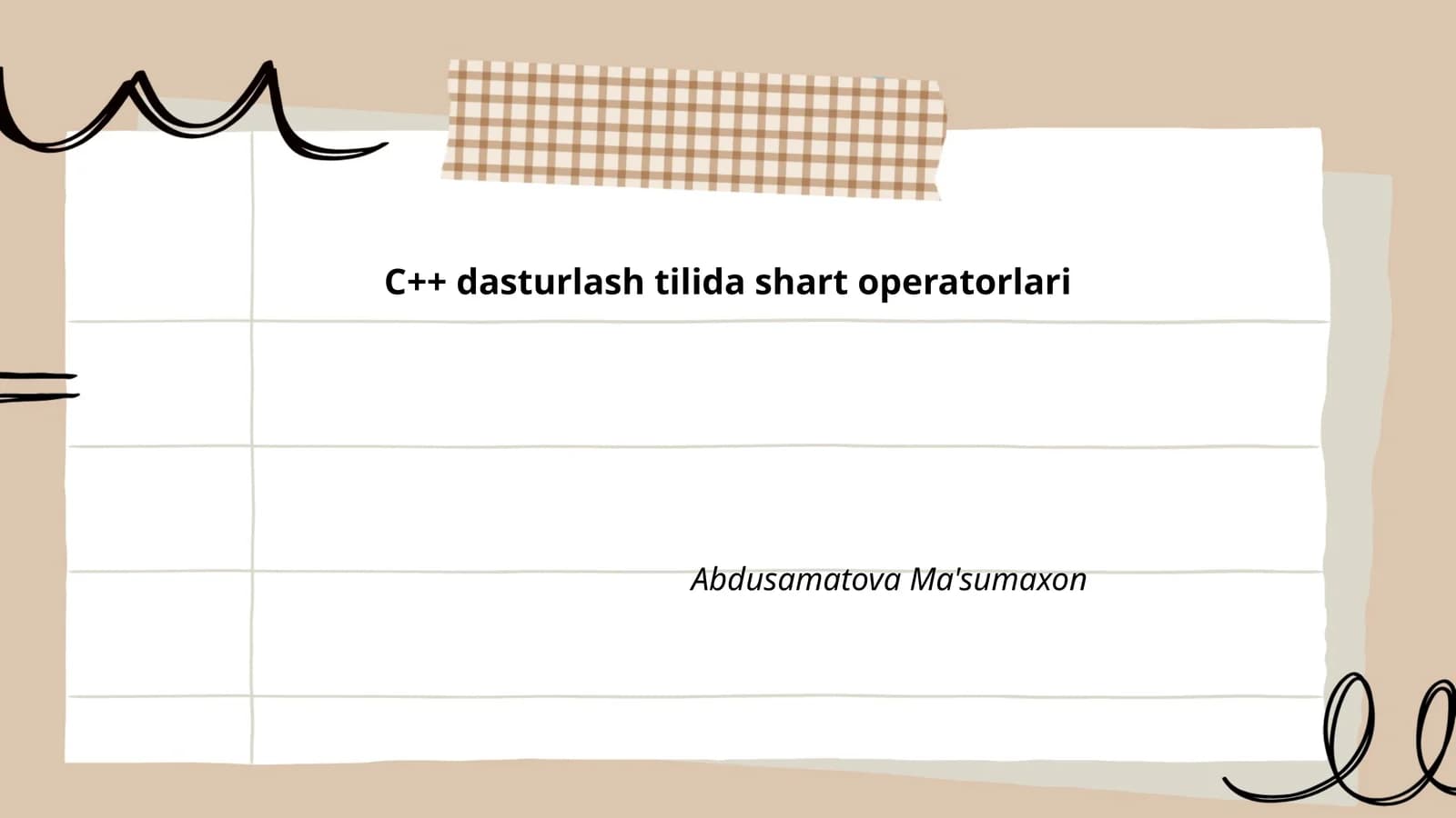 Shart operatorlari asoslari