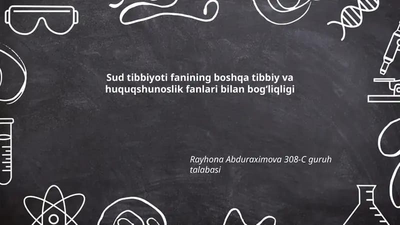 Sud tibbiyoti fanining boshqa tibbiy va huquqshunoslik fanlari bilan bogʻliqligi