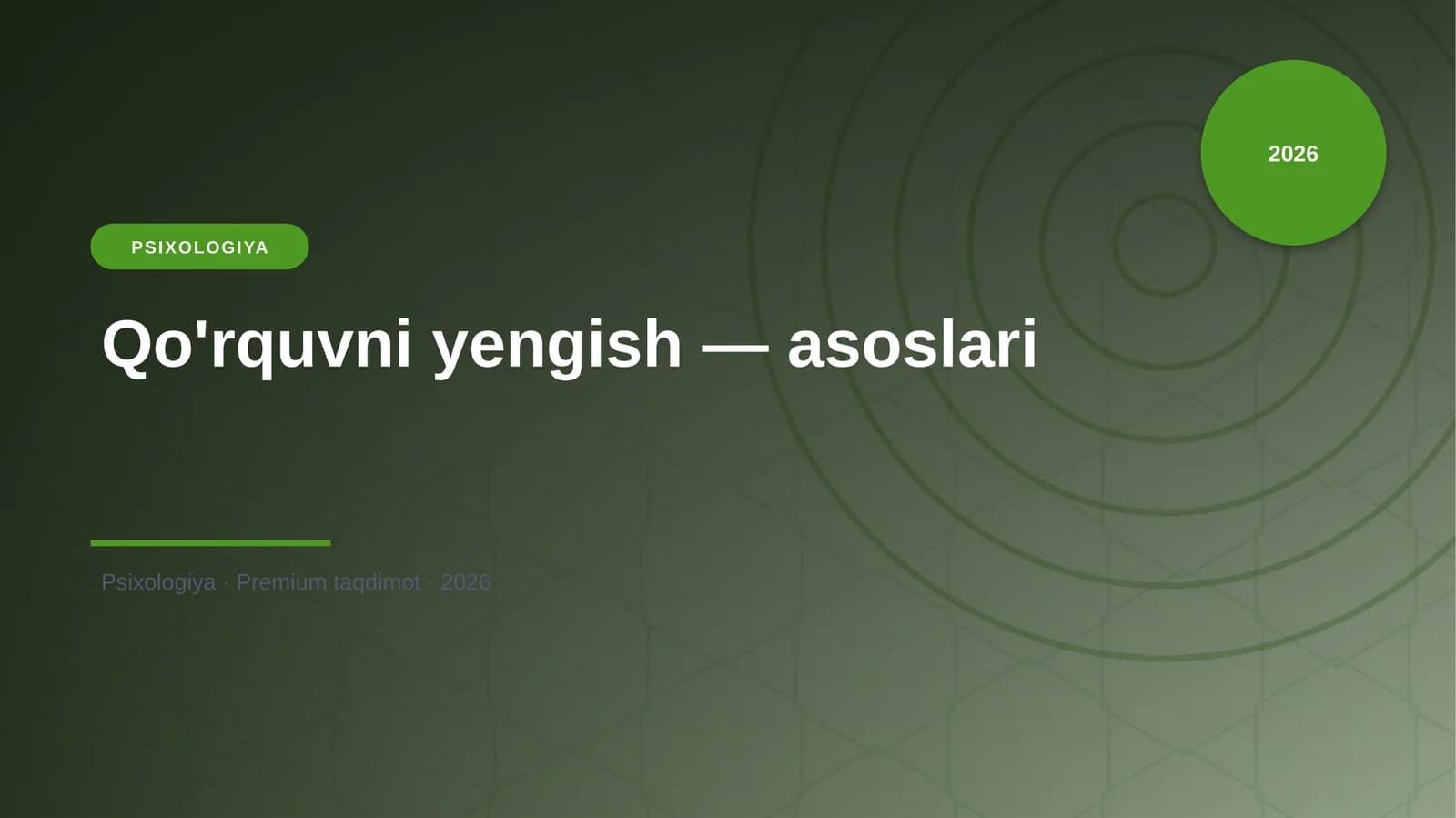 Qo'rquvni yengish — asoslari