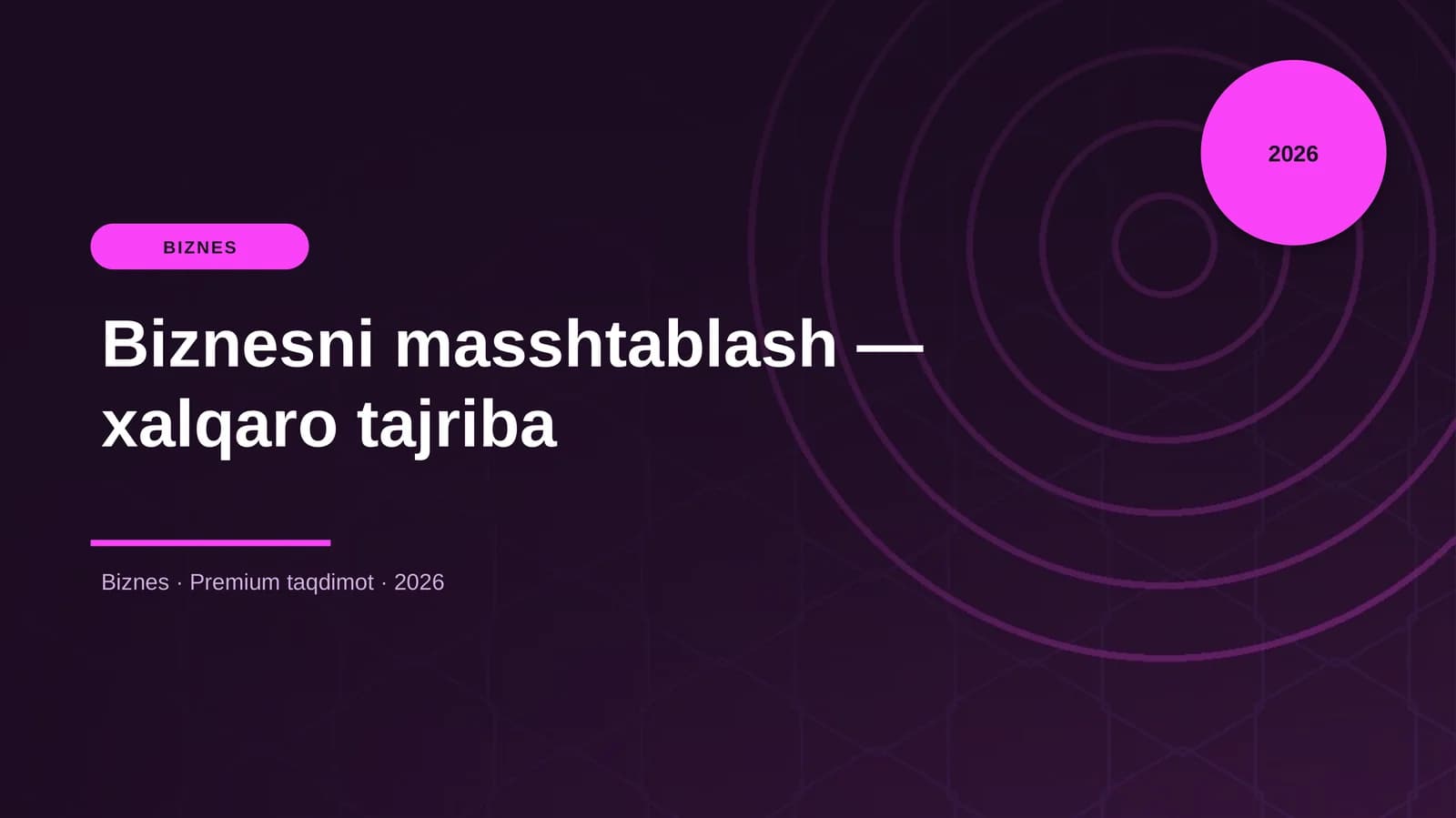 Biznesni masshtablash — xalqaro tajriba