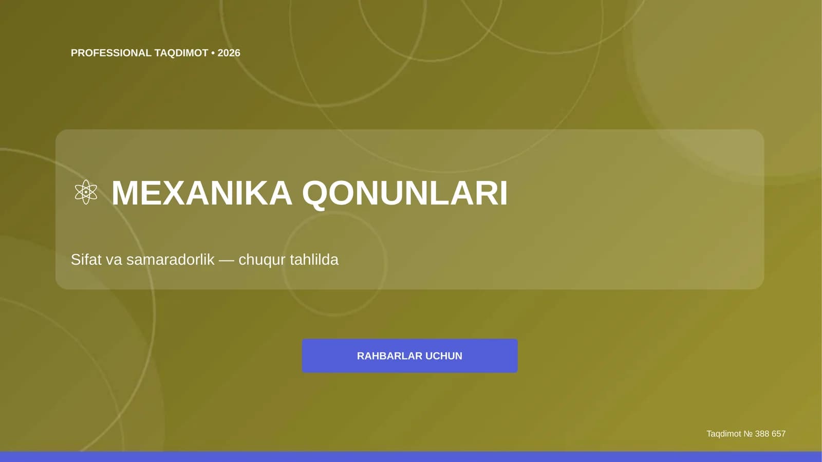 Mexanika qonunlari: sifat va samaradorlik