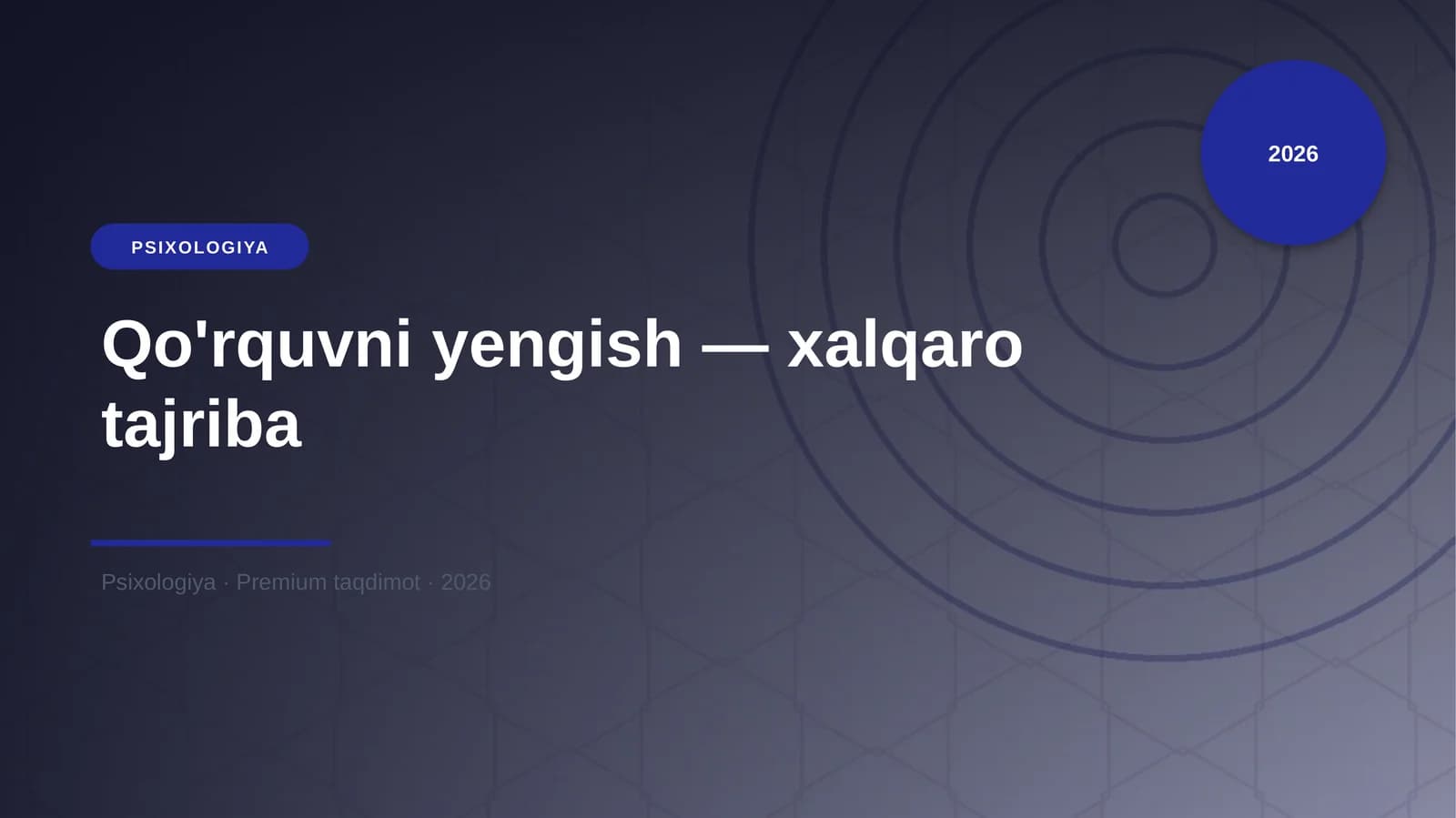 Qo'rquvni yengish — xalqaro tajriba