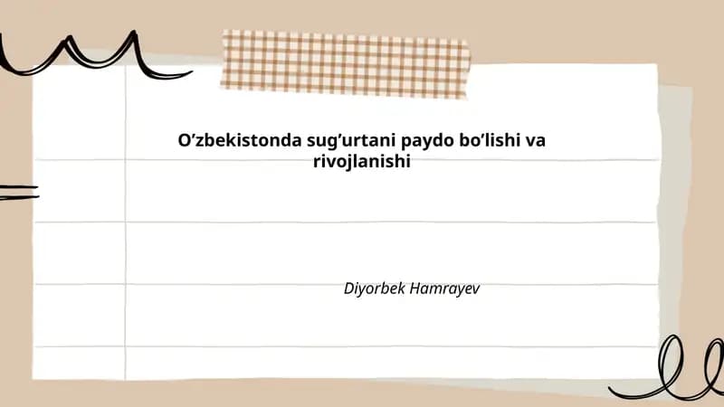 O’zbekistonda sug’urtani paydo bo’lishi va rivojlanishi