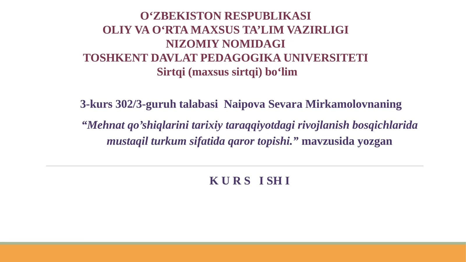Mehnat qo’shiqlarini tarixiy taraqqiyotdagi rivojlanish bosqichlarida mustaqil turkum sifatida qaror topishi