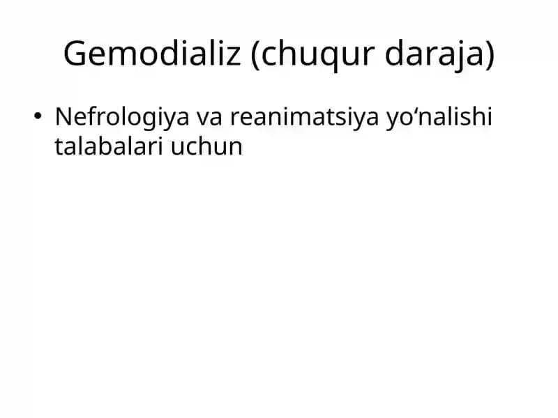 Gemodializ (chuqur daraja)