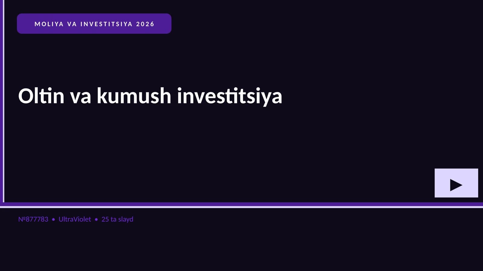 Oltin va kumush investitsiya
