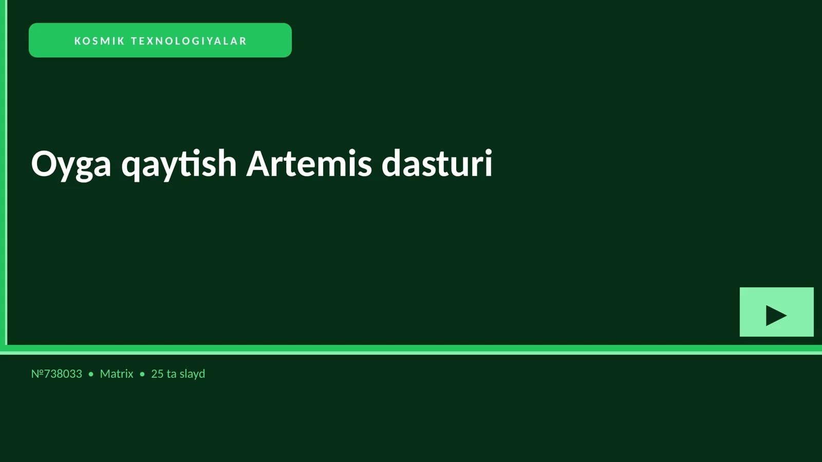 Oyga qaytish Artemis dasturi