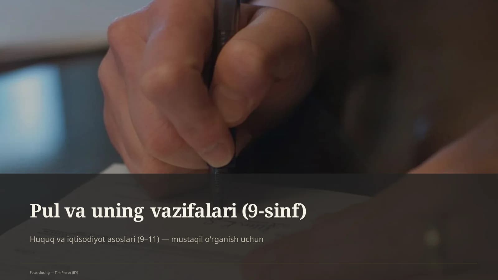 Pul va uning vazifalari (9-sinf)
