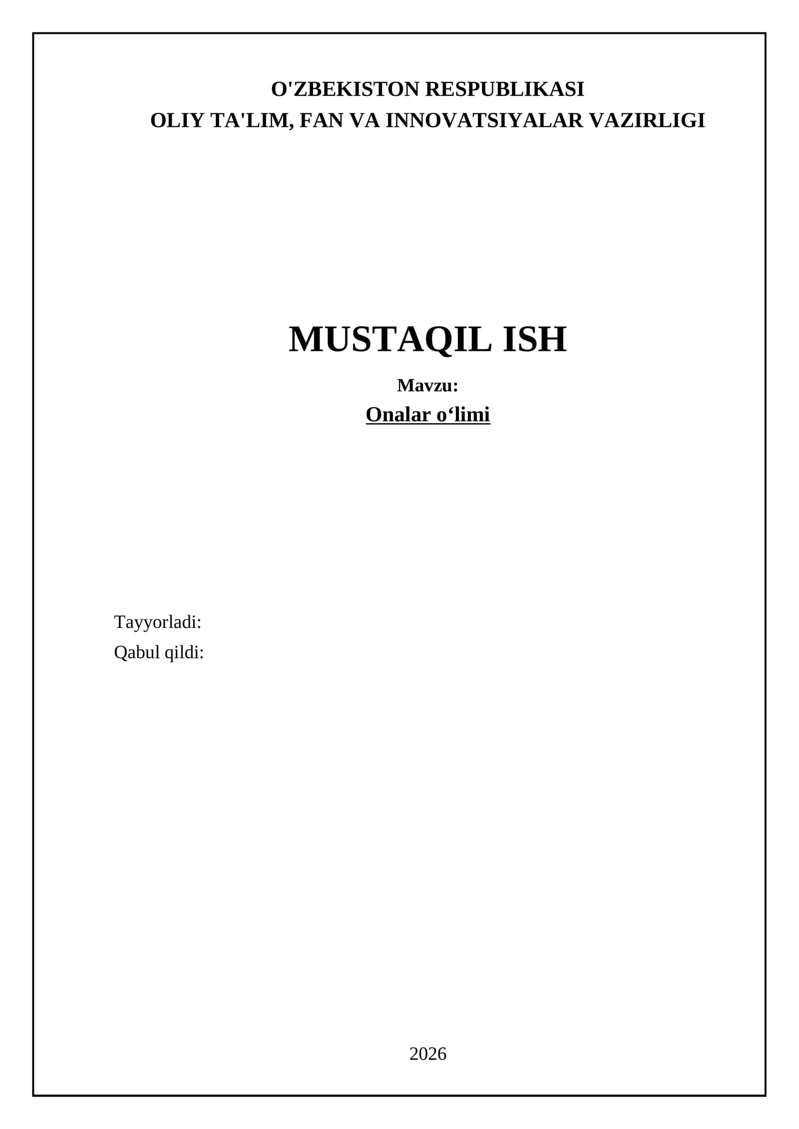 Onalar oʻlimi