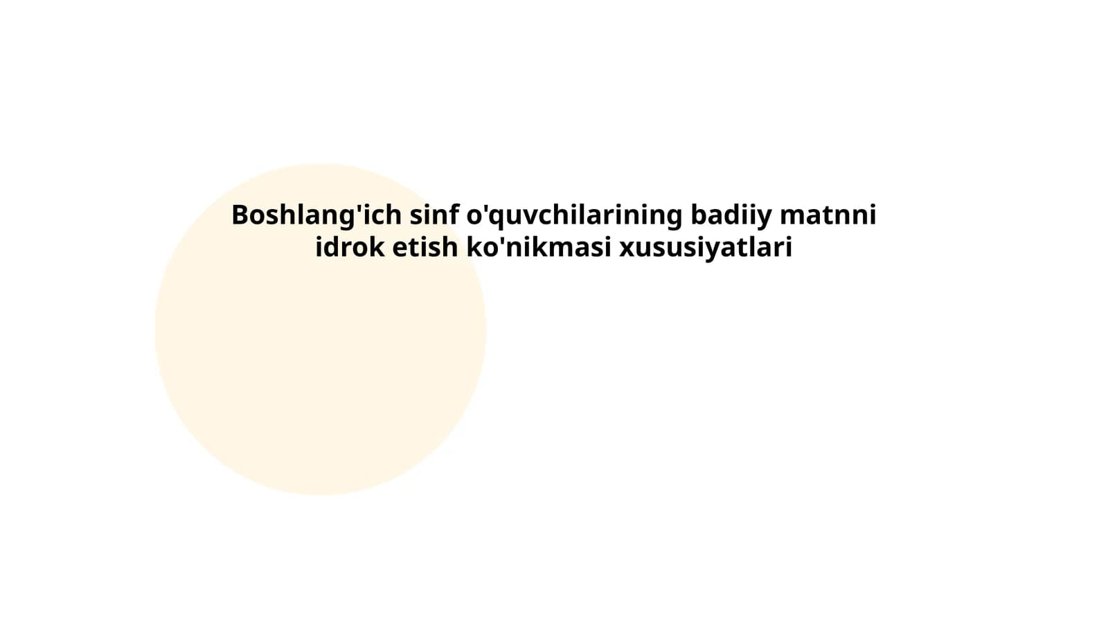 Boshlang'ich sinf o'quvchilarining badiiy matnni idrok etish ko'nikmasi xususiyatlari