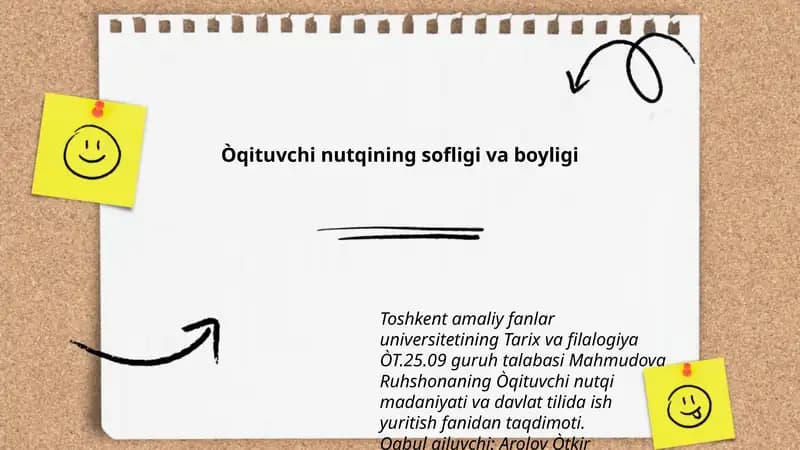 Òqituvchi nutqining sofligi va boyligi