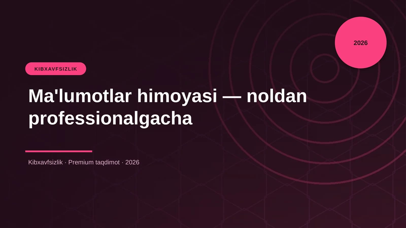 Ma'lumotlar himoyasi — noldan professionalgacha