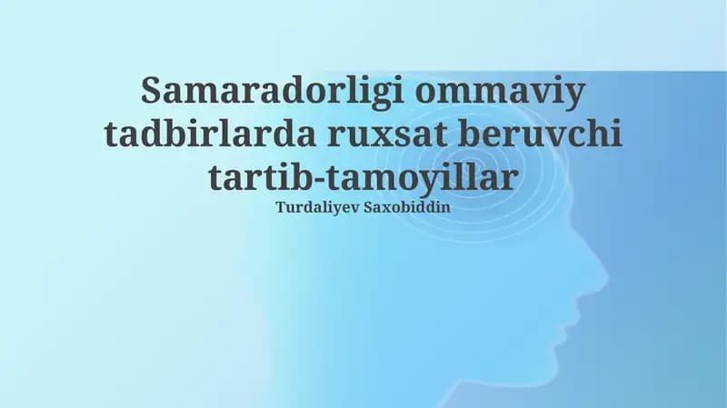 Оммавий тадбирлар рухсатнома масалалари
