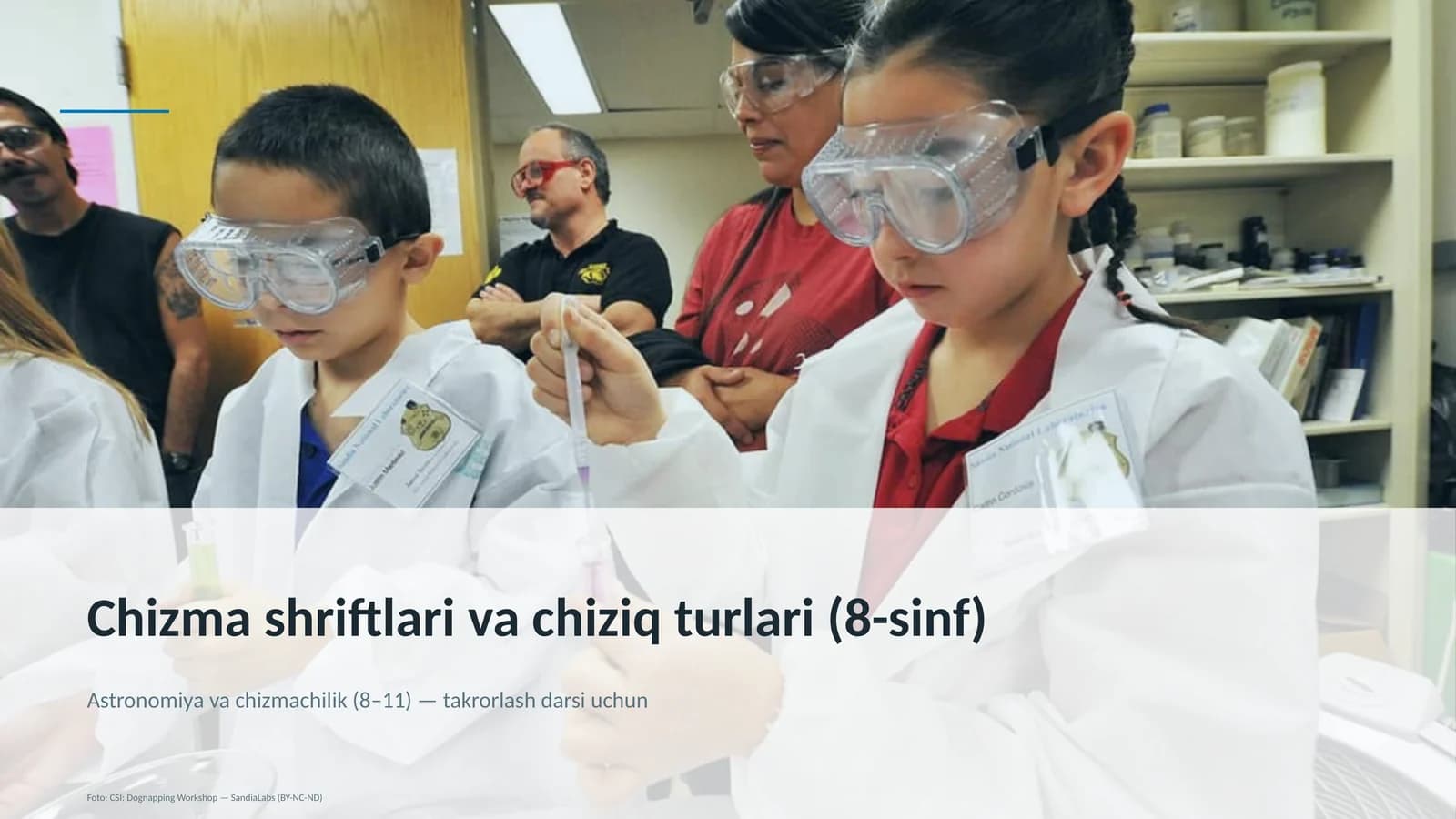 Chizma shriftlari va chiziq turlari (8-sinf)