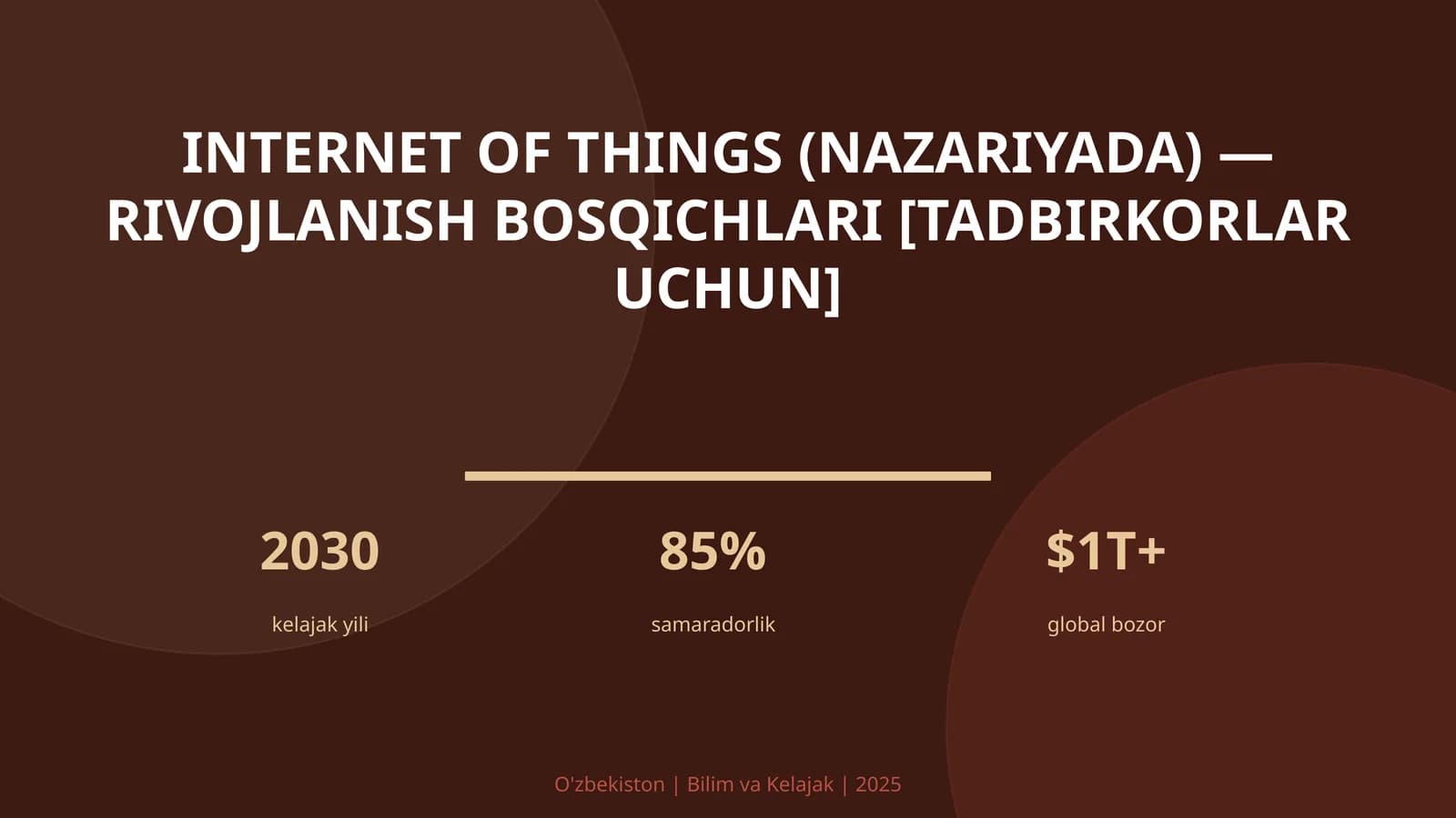 INTERNET OF THINGS (NAZARIYADA) — RIVOJLANISH BOSQICHLARI [TADBIRKORLAR UCHUN]