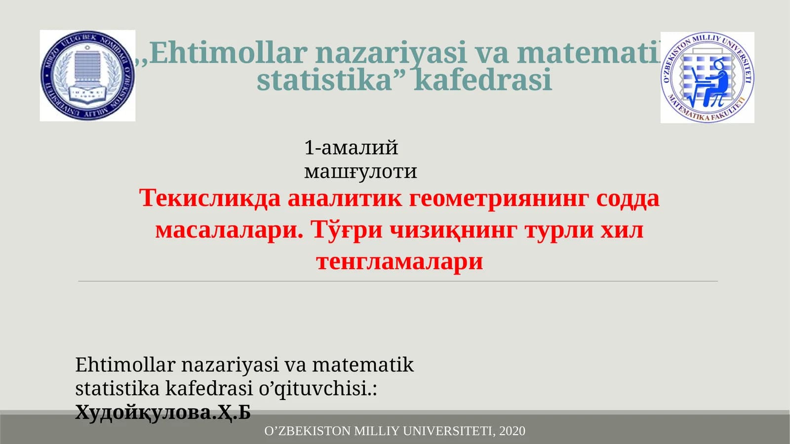 Ehtimollarnazariyasivamatematikstatistika”kafedrasi