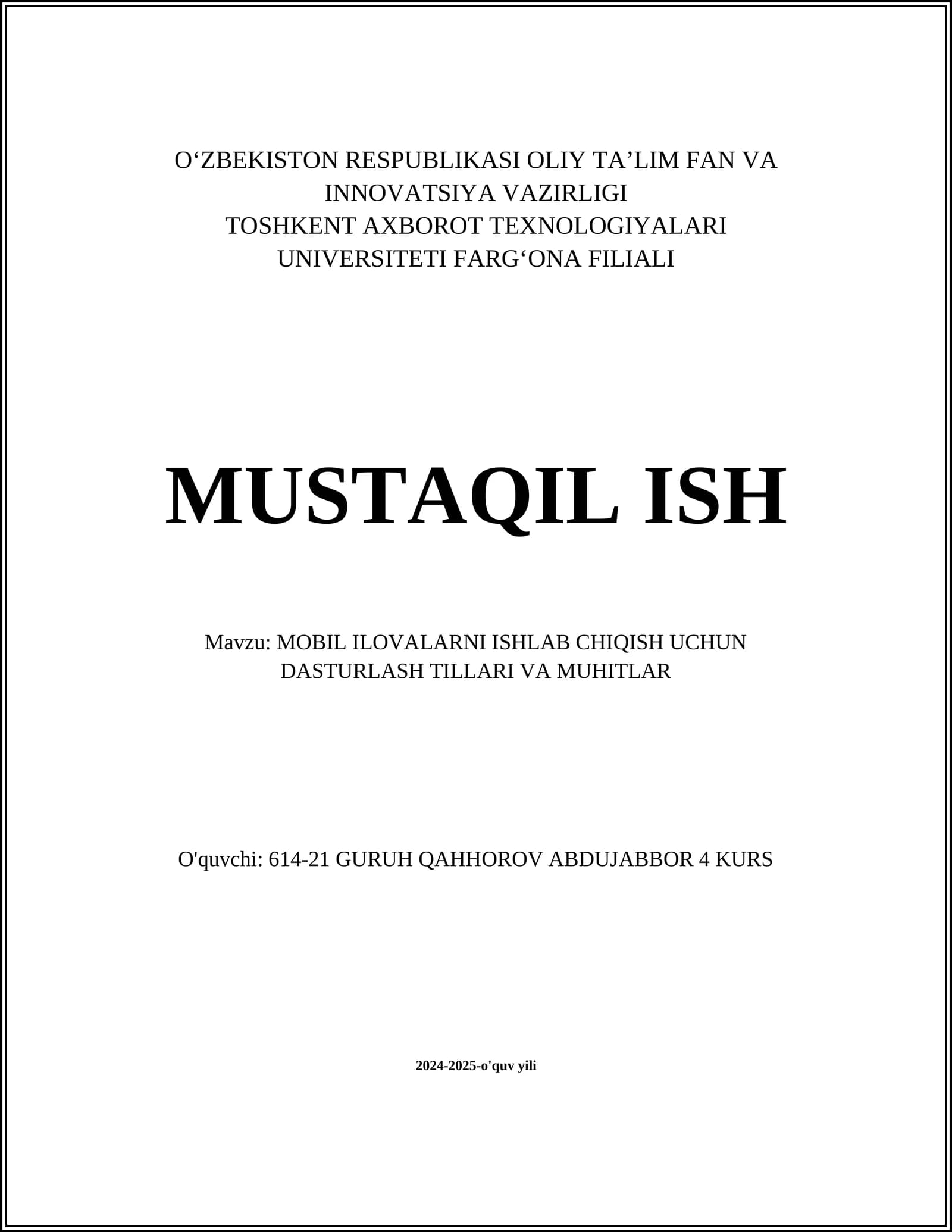 Java dasturlash tili