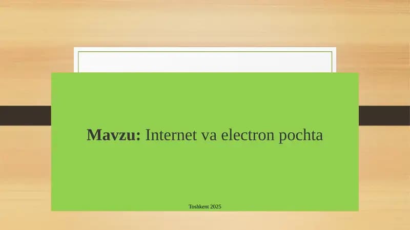 Internet va electron pochta