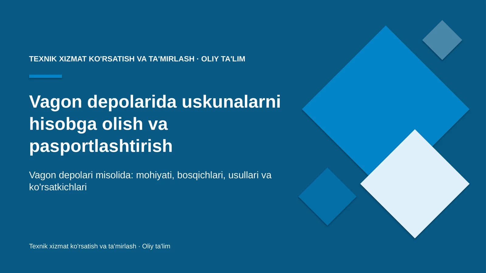vagon depolarida uskunalarni hisobga olish va pasportlashtirish 3513