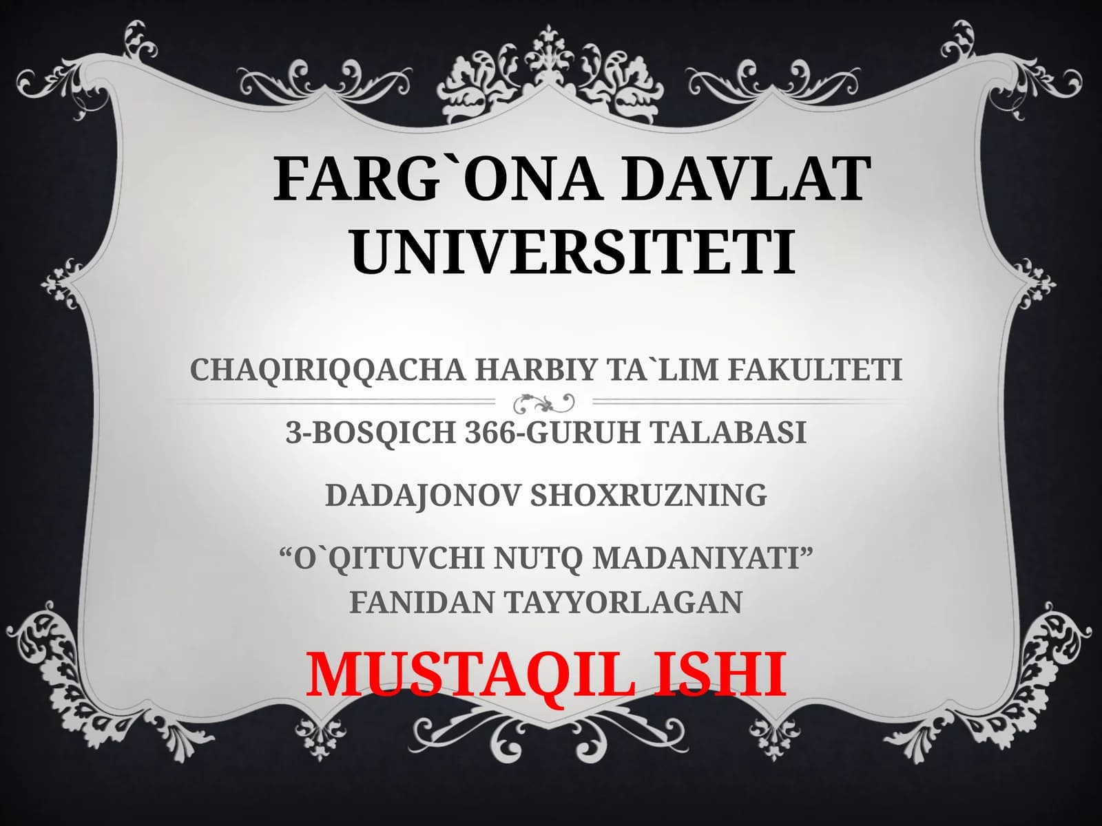 O`QITUVCHI NUTQ MADANIYATI
