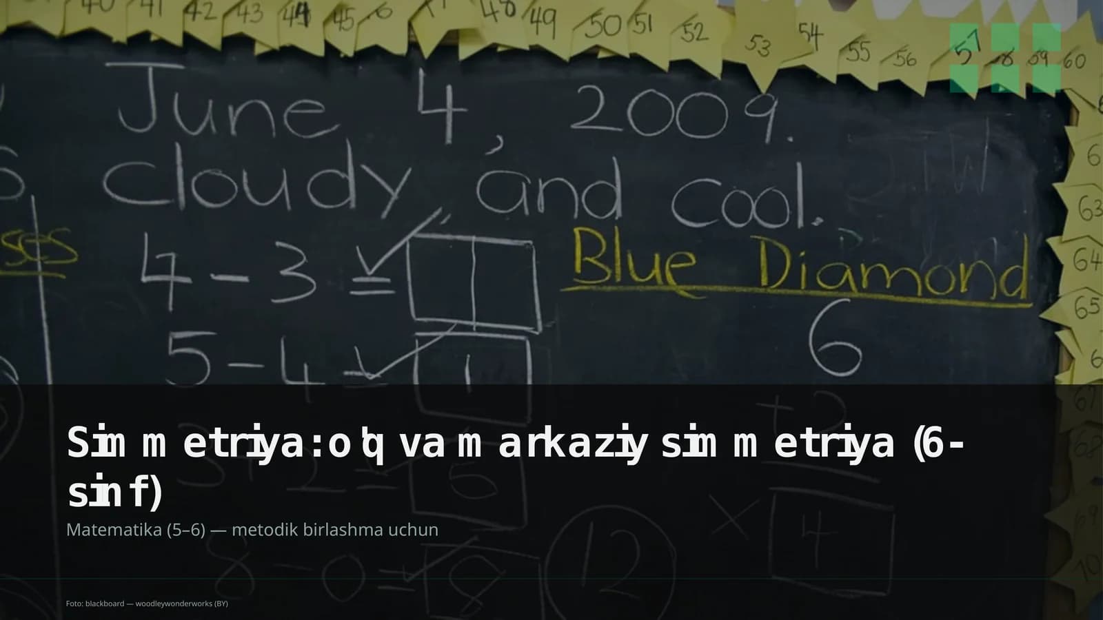 Simmetriya: o'q va markaziy simmetriya (6-sinf)