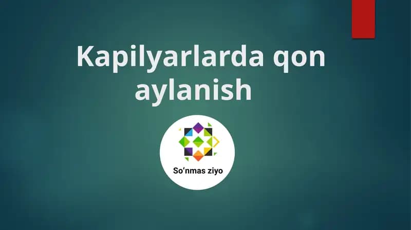 Kapilyarlarda qon aylanish