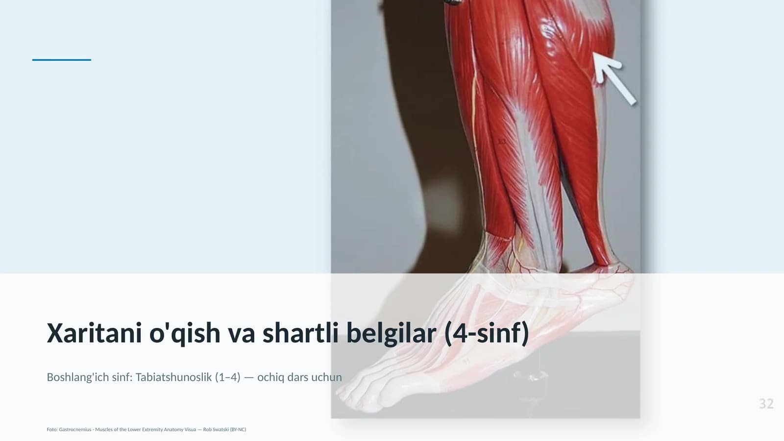 Xaritani o'qish va shartli belgilar (4-sinf)