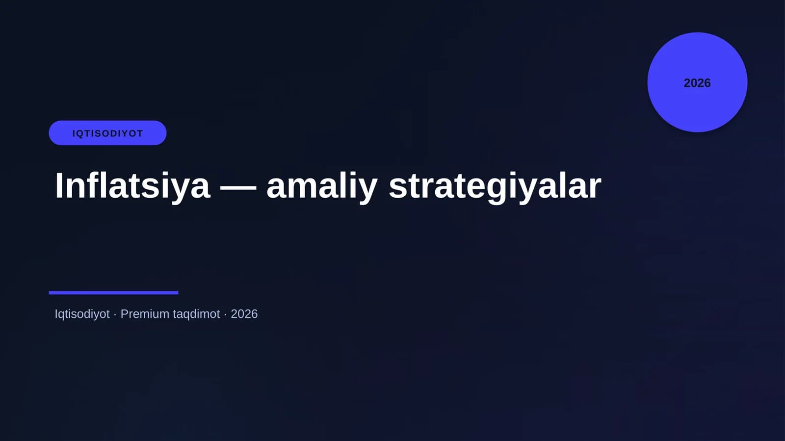 Inflatsiya — amaliy strategiyalar