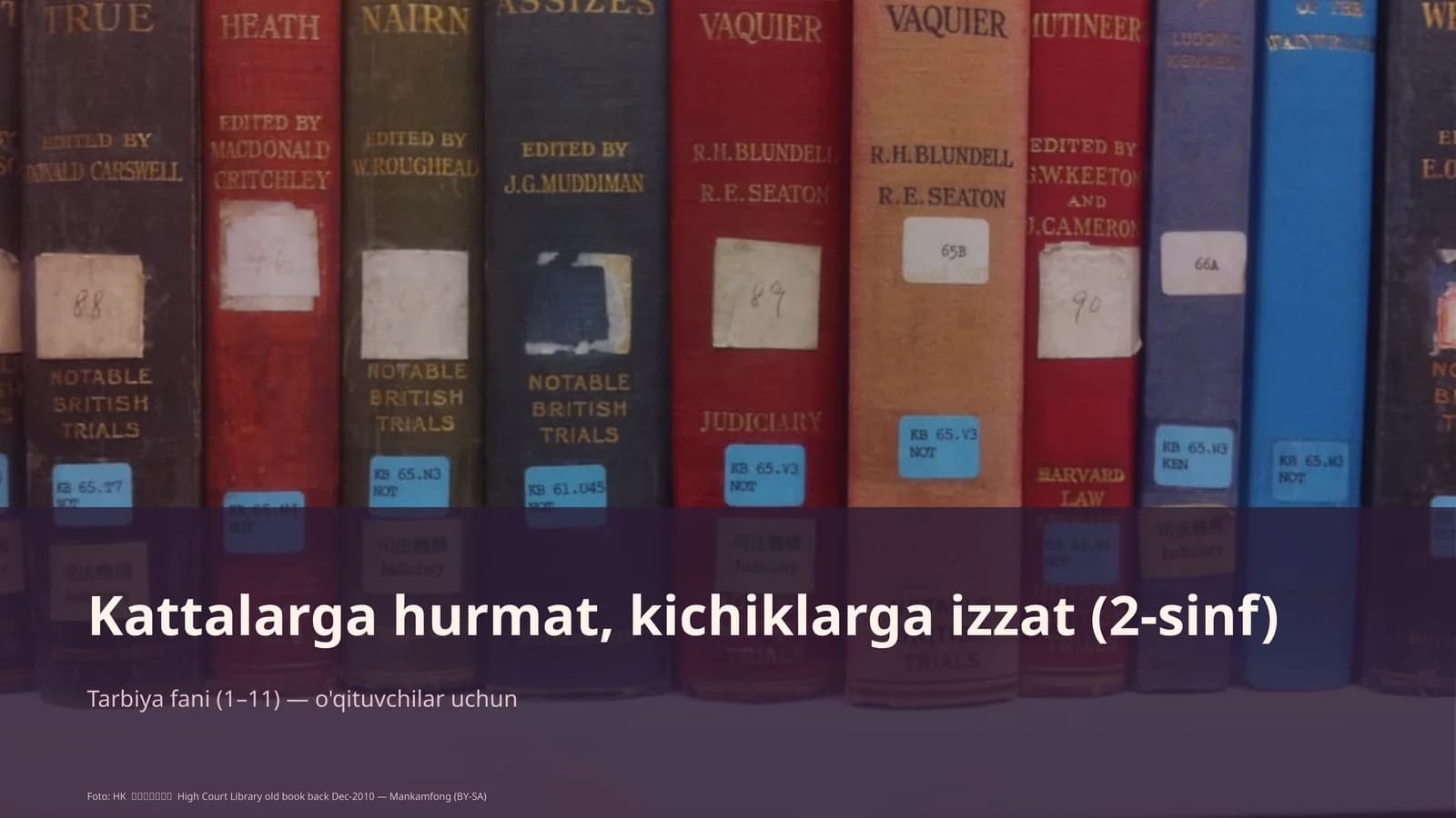 Kattalarga hurmat, kichiklarga izzat (2-sinf)