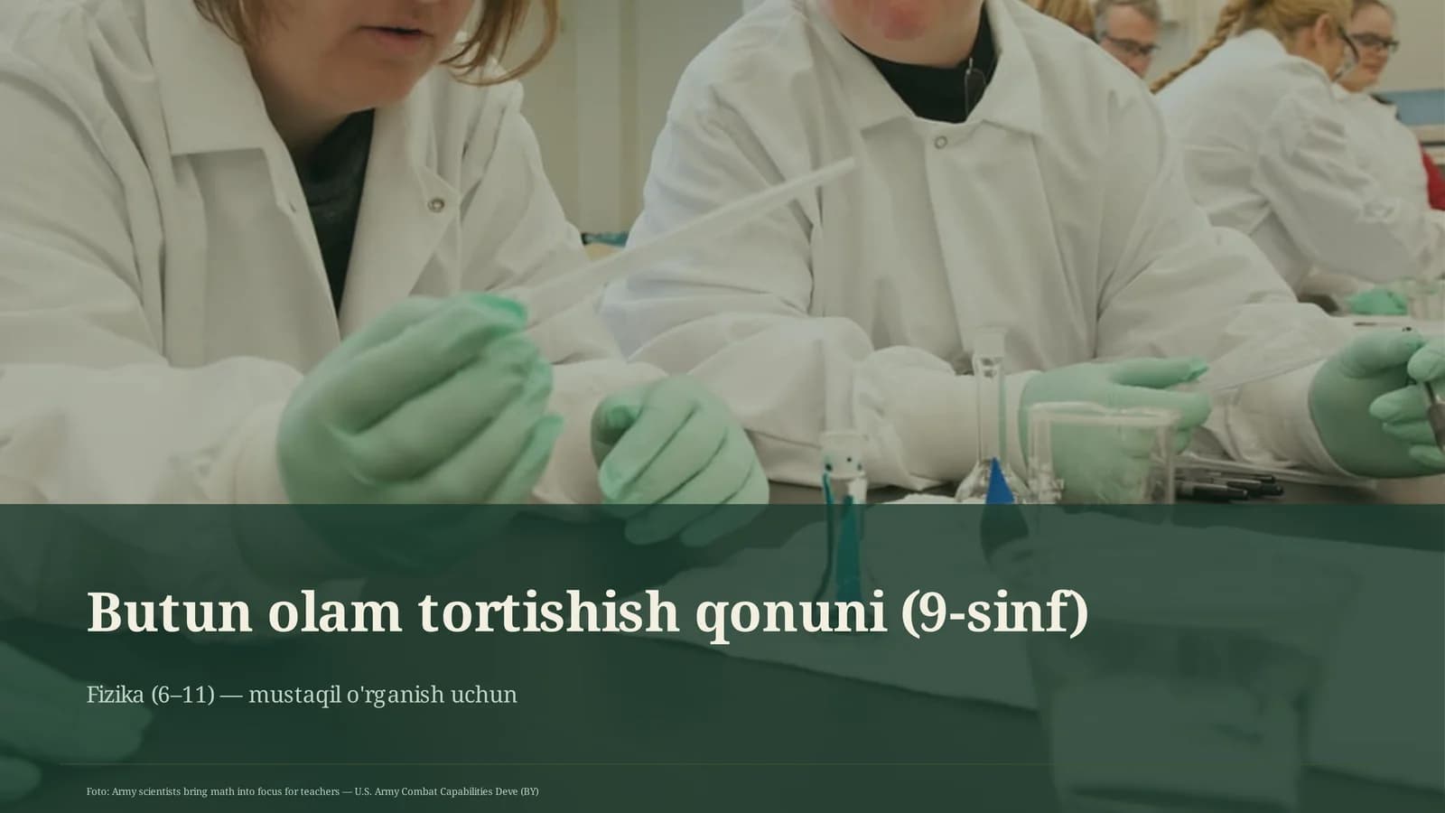 Butun olam tortishish qonuni (9-sinf)