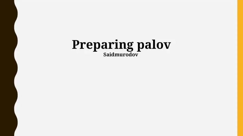 Palovni tayyorlash