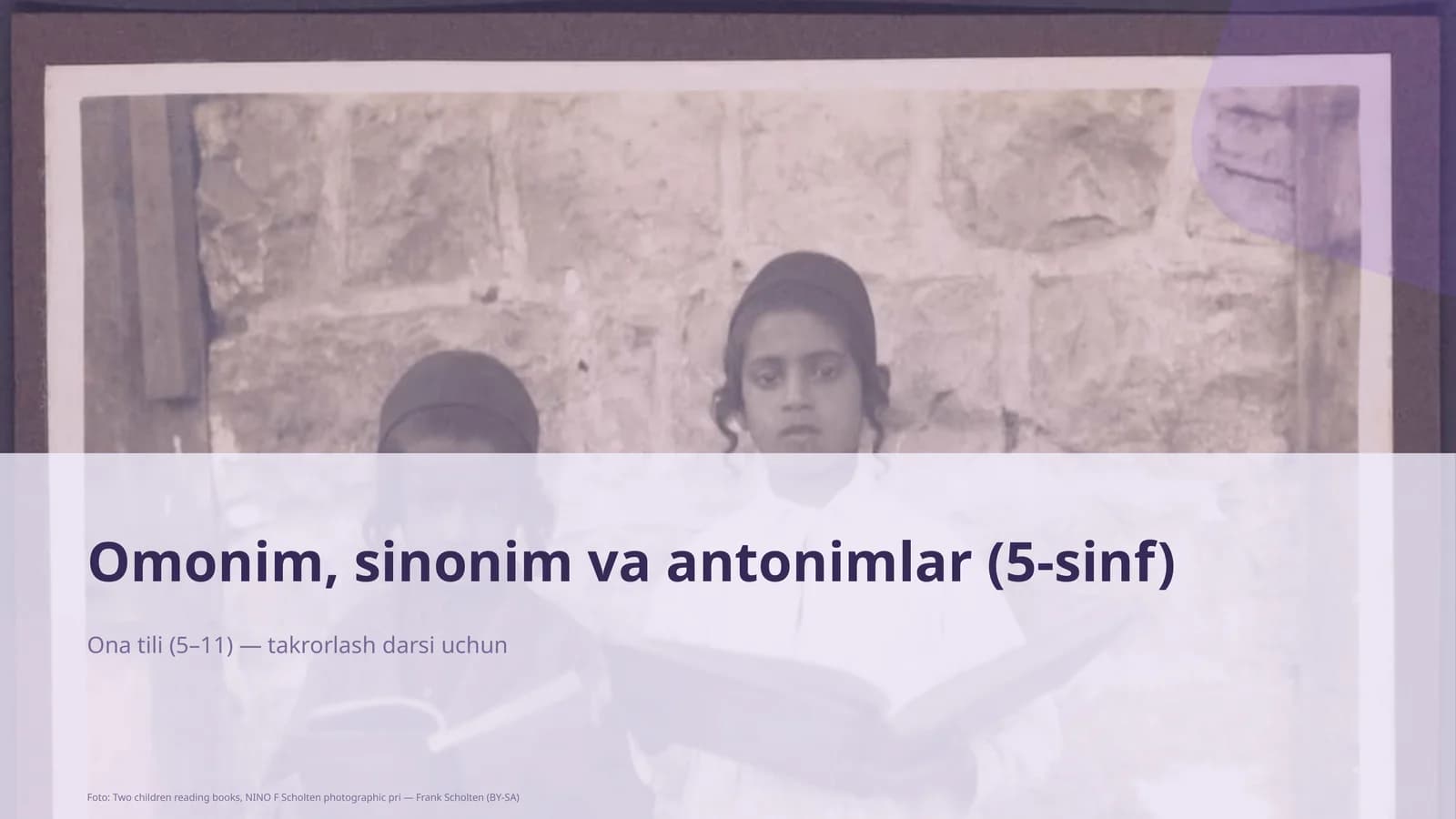 Omonim, sinonim va antonimlar (5-sinf)