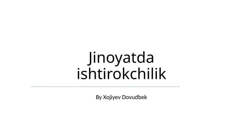 Jinoyatda ishtirokchilik