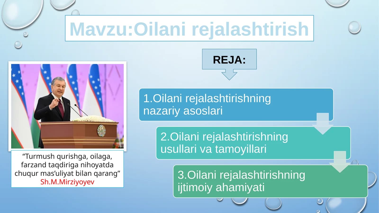 Oilani rejalashtirish