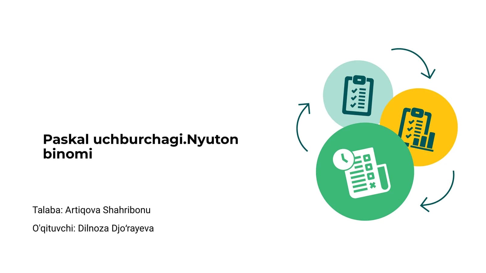 Paskal uchburchagi.Nyuton binomi