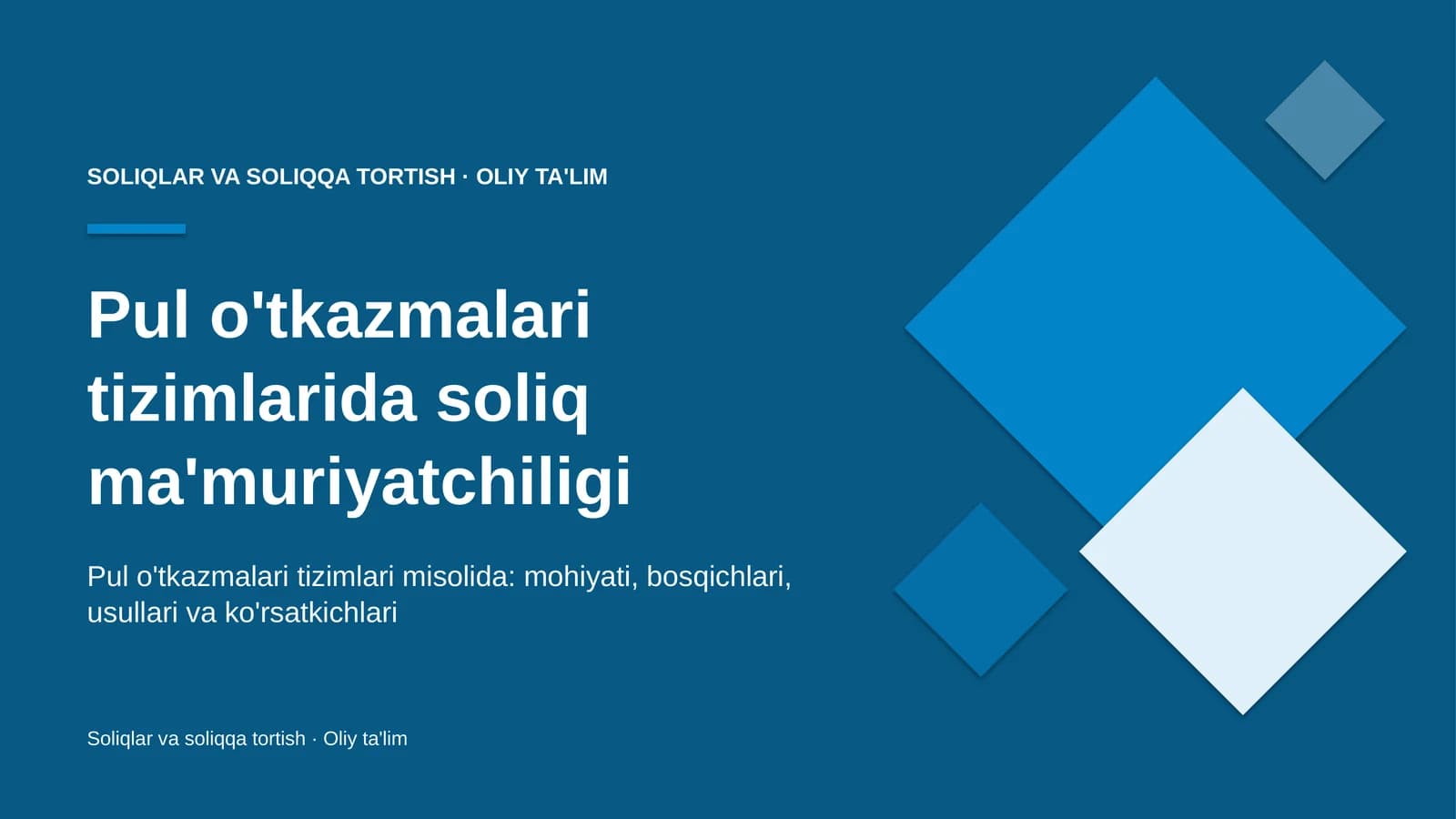 pul o'tkazmalari tizimlarida soliq ma'muriyatchiligi 3820