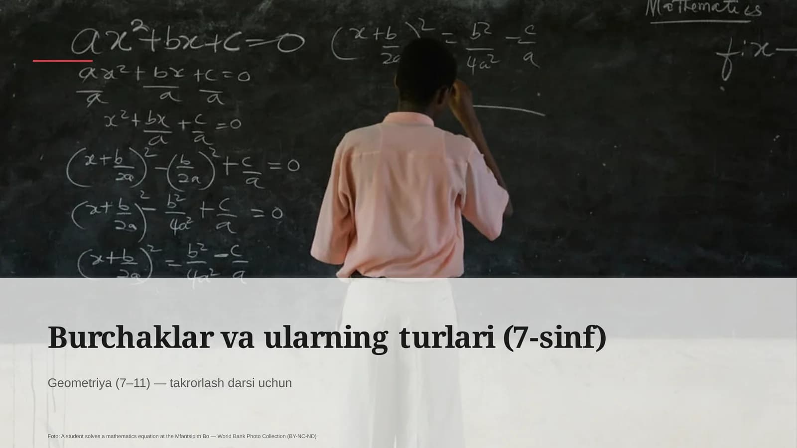 Burchaklar va ularning turlari (7-sinf)