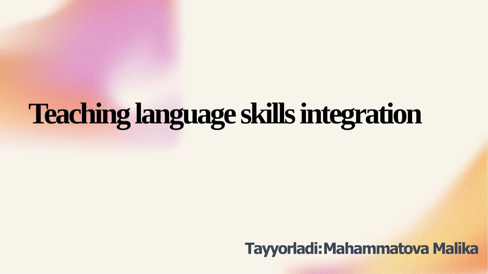 Teaching language skills integration