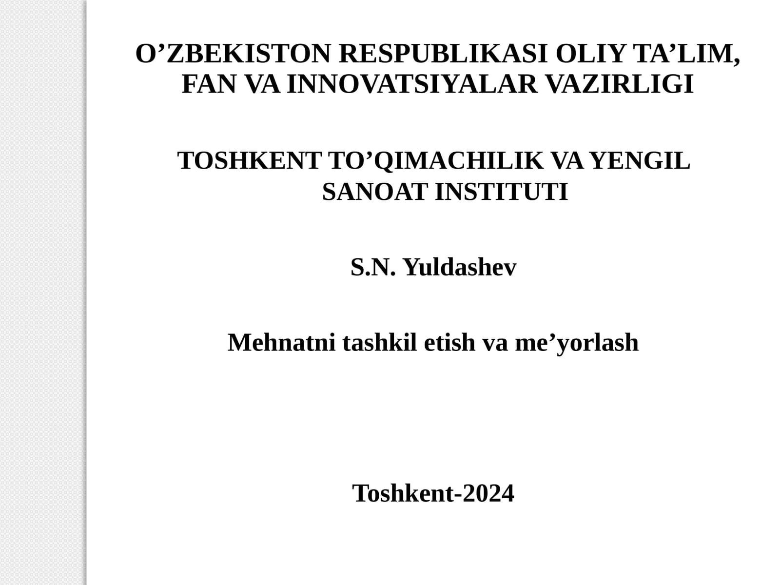 Ishlabchiqarishjarayoni va Ishlabchiqarishoperalari
