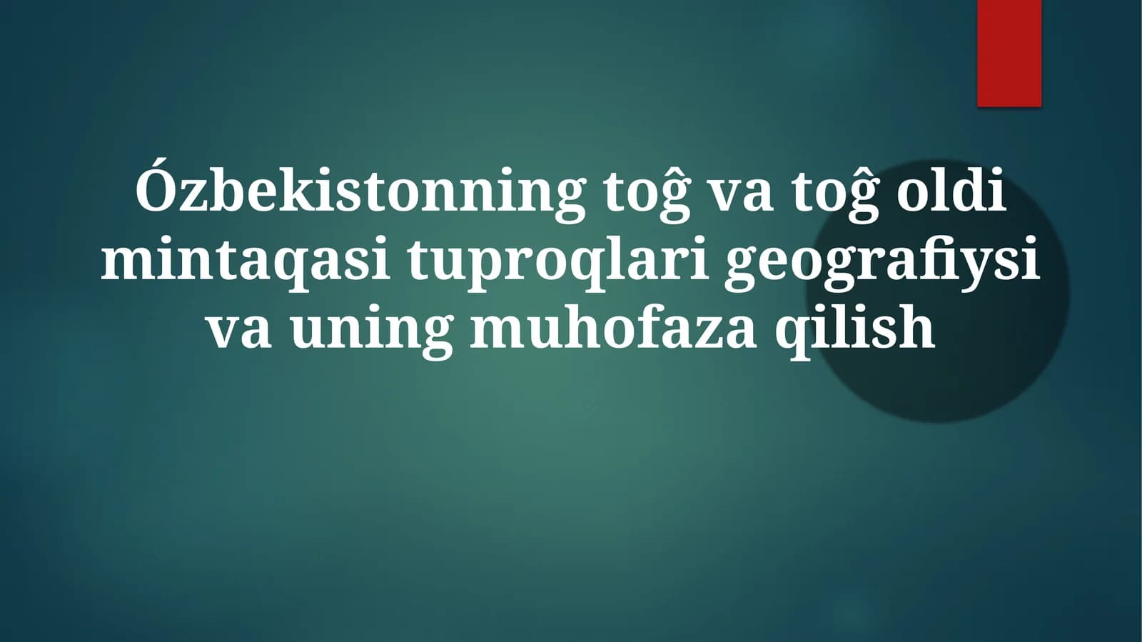 Tuproq Geografiyasi