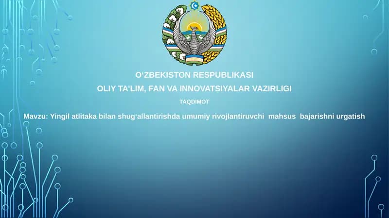 Og'ir atletikada umumiy rivojlantiruvchi va maxsus mashqlar