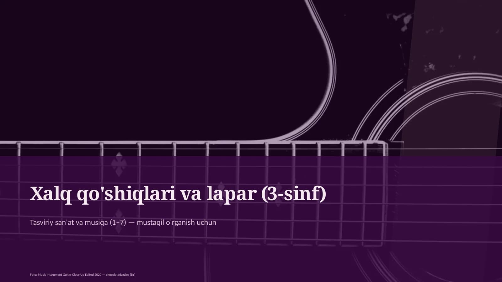 Xalq qo'shiqlari va lapar (3-sinf)