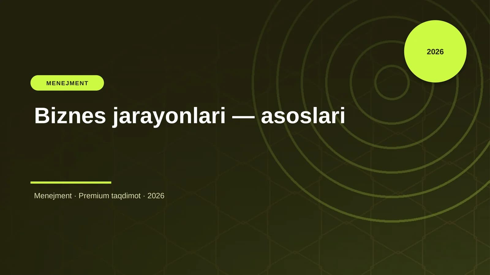 Biznes jarayonlari — asoslari
