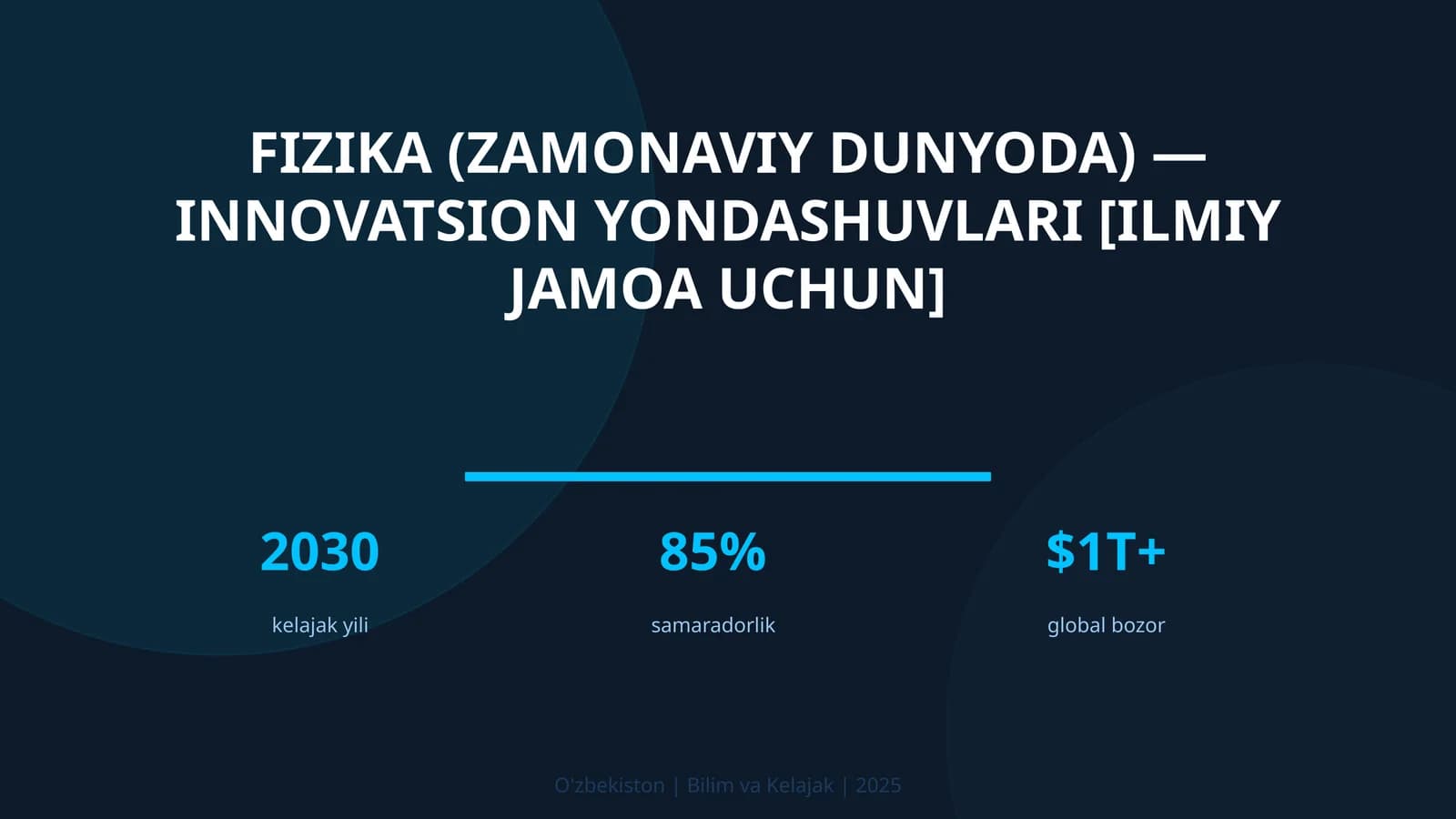 Fizika (zamonaviy dunyoda) — innovatsion yondashuvlari [ilmiy jamoa uchun]