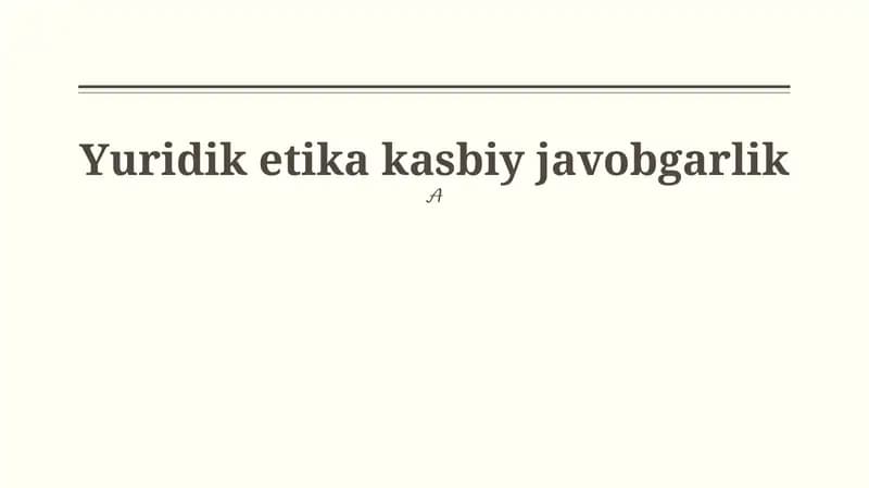 Yuridik etika kasbiy javobgarlik