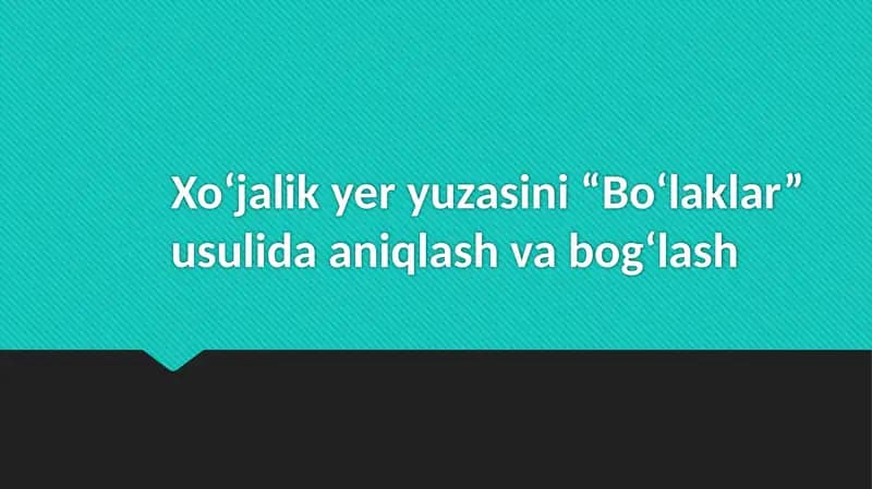 Bo‘laklar usuli