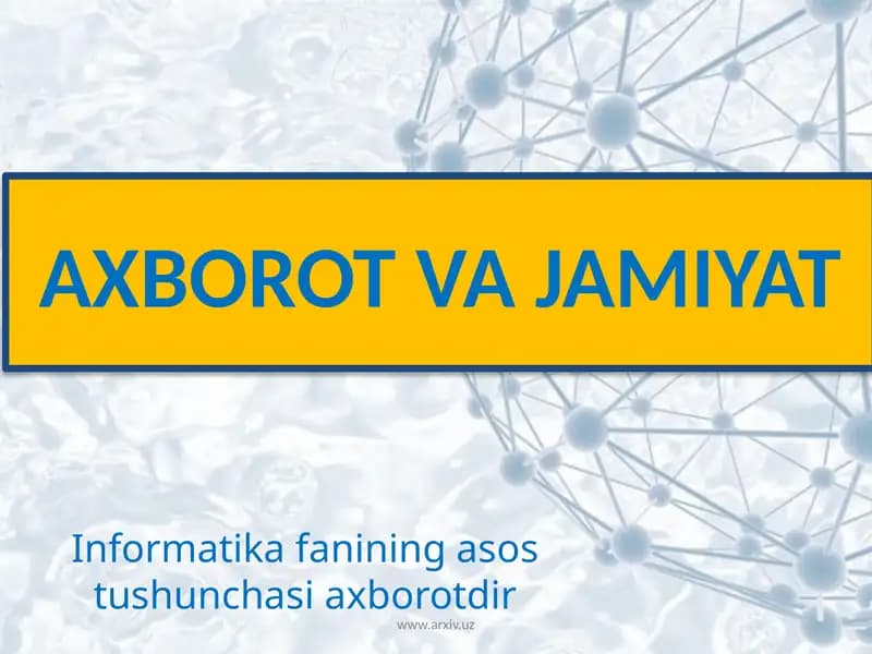 AXBOROT VA JAMIYAT